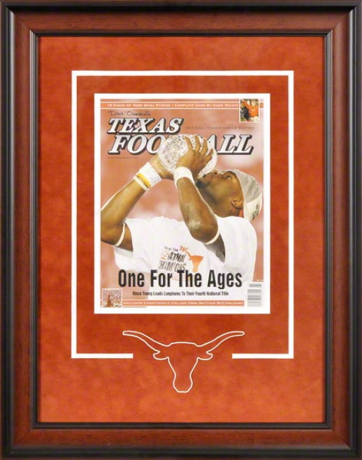 Texas Longhorns Framed Cover  Details: Texas Football Magazine, One For The Ages, Logo