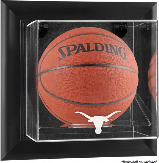 Texas Longhorns Framed Wall Mounted Logo Baskeball Display Case