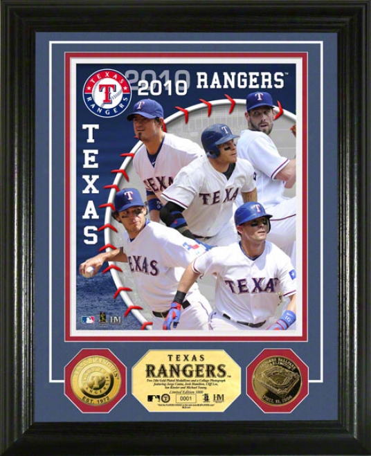 Texas Rangers 2010 Team 24kt Gold Coin Photo Mint