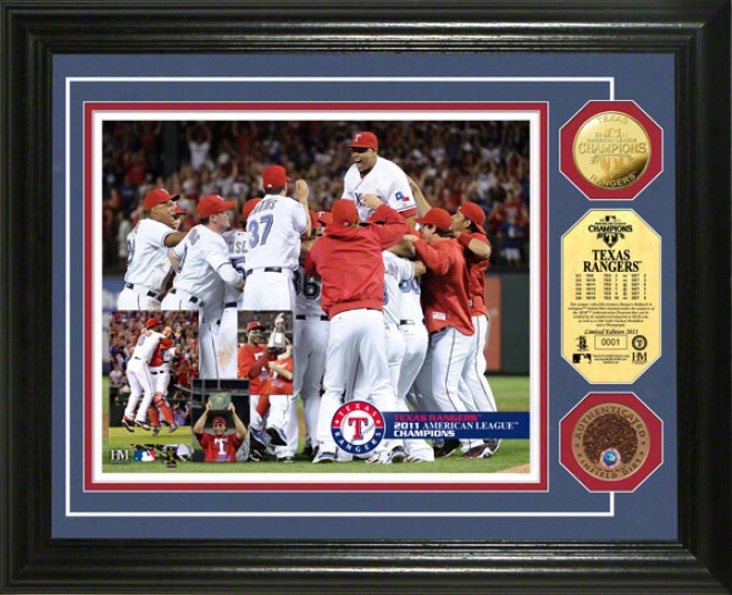 Texas Rangers 2011 American League Champions Infield Dirt Coin Photo Mint