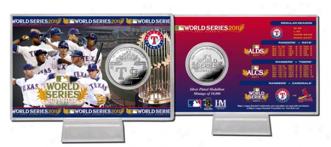 Texas Rangers 2011 World Ssries Silver Coin Card