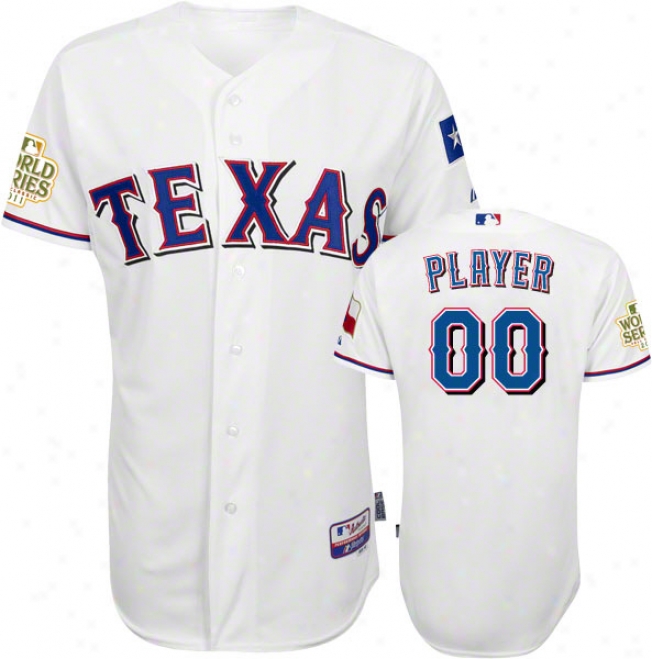 Texas Rangers Jersey: Any Player Home White Authentic Cool Base␞ Jersey With 2011 World Series Participant Patch