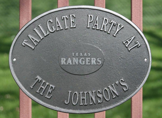 Texas Rangers Pewter And Silver Personalized Indoor/outdoor Plaque