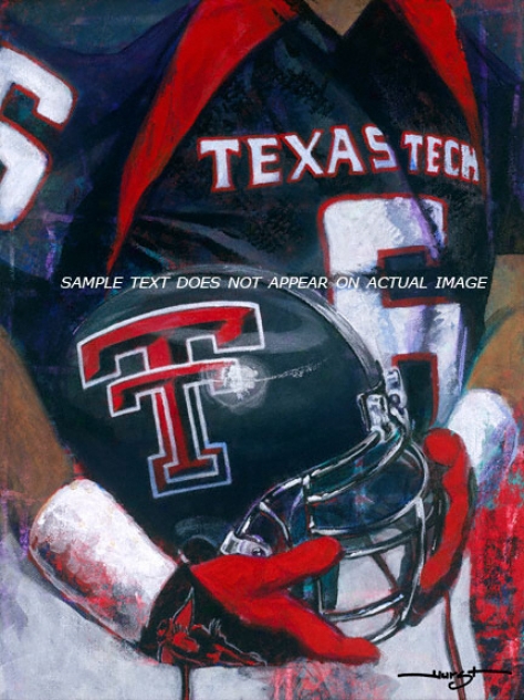 Texas Tech Red Raiders - &quotttu Helmet Series&qjot - Large - Unframer Giclee