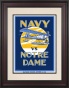 1929 Notre Dame Fighting Irish Vs Navy Midshipmen 10 1/2 X 14 Framed Historic Fooball Poster