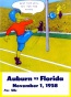 1958 Florida Vs. Auburn 22 X 30 Canvas Historic Football Print