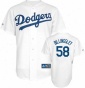 Chad Billingsley Jersey: Adult Majestic Home White Replica #58 Los Angeles Dodgers Jersey