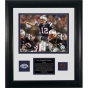 New England Patriots Complete Seasin Framed 8x10 Photograph Wigh Game Used Football Piece, Team Medallion And Descriptive Lamina