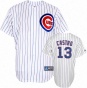 Starlin Castro Jersey: Adult Majestic Hone White Pinstripe Replica #13 Chicago Cubs Jersey