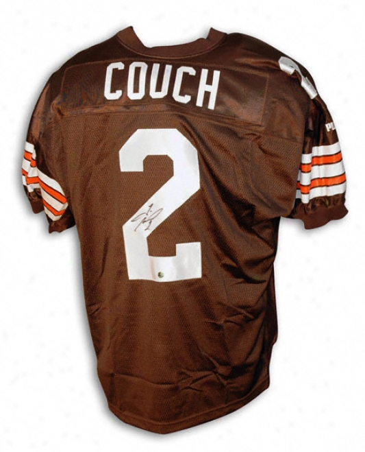 Tim Couch Cleveland Browns Autographed Puma Jersey With Inaugural 1999 Patch