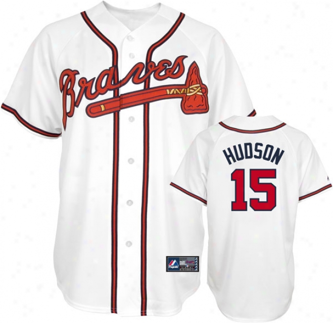 Tim Hudson Jersey: Adult Majestic Home Pure Replica #15 Atlanta Braves Jersey