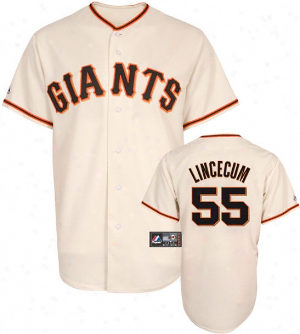 Tim Lincecum Jersey: Adult Majestic Home Ivory Replica #55 San Francisco Giants Jersey