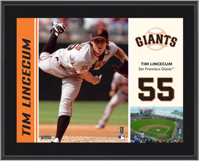 Tim Lincecum Plaque  Detalls: San Francisco Giangs, Sublimated, 10x13, Mlb Plaque