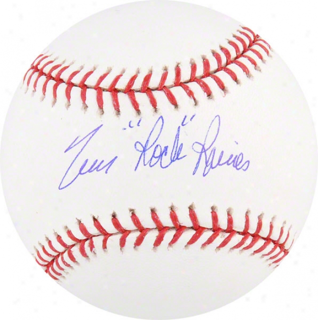 Tim Raines Autographhed Baseball  Details: Rock Inscription