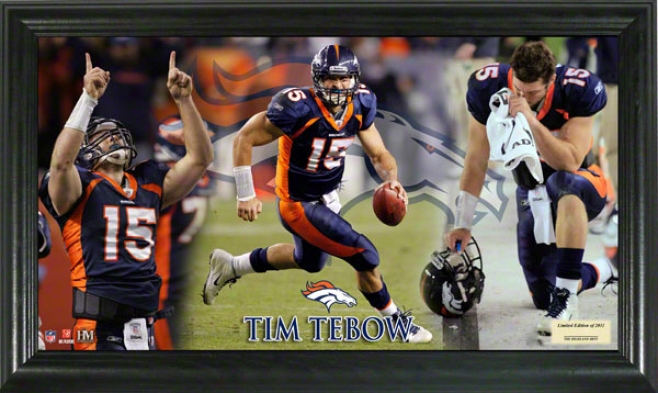 Tim Tebow Denver Broncos Gridiron Ace 12x20 Frame