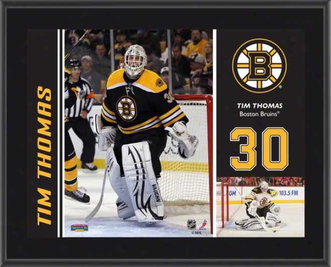 Tim Thomas Plaque  Details: Boston Bruins, Sublimated, 10x13, Nhl Plaque