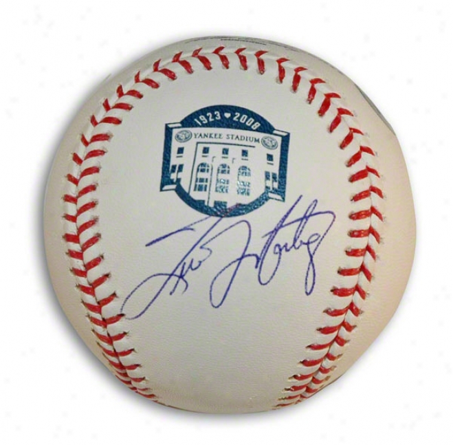 Tino Martinez Autographed Yankee Stadium Final Taint Logo Baseball