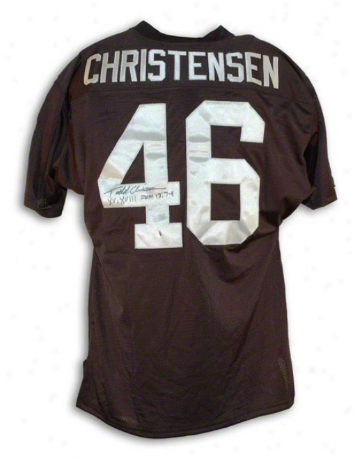 Todd Christensen Autographed Oakland aRiders Black Throwback Jersey Inscribed Xv, Xviii And Bible Line 