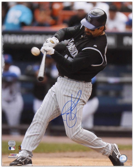 Todd Helton Colorado Rockies - Hitting - Autographed 16x20 Photograph