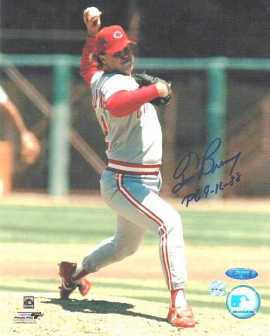 Tmo Brownin gAutographed Cincinnati Reds 8x10 Photo Inscribed &quotpg 9-16-88&quot