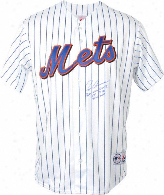 Tom Glavine Autographed Jersey  Details: New York Mets, 300 Win 8-5-07/cy 1991/1998 & 1995 Life Series Mvp Inscription