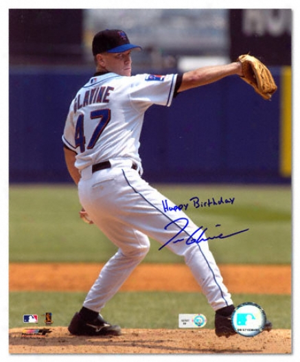 Tom Glavine New York Mets Autographed 8x10 Photograph With Happy Brithday Inscription