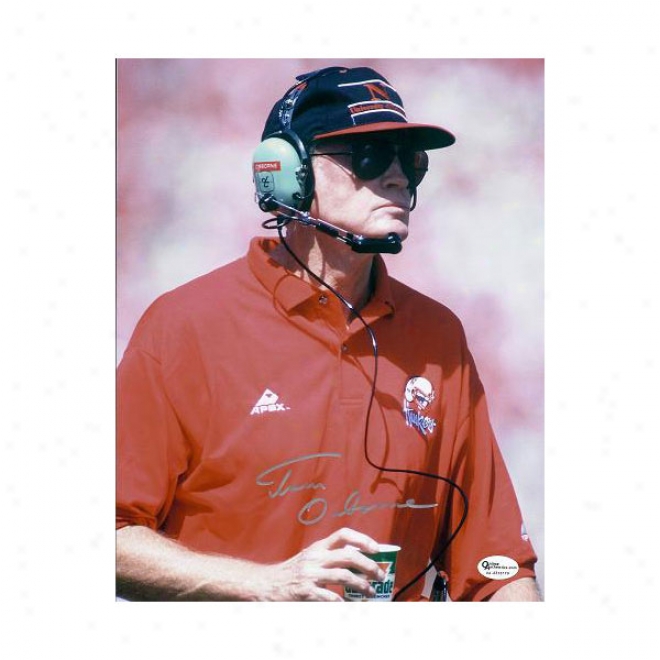 Tom Osborne Coach Autographed Nebraska Cornhuskers 8x10 Photo 3x Champion