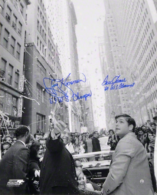 Tom Seaver & Jerry Koosman New York Mets Autographed 16x20 Parade Photo W/ Inscriptioh &quot69 Wq Champs&quot