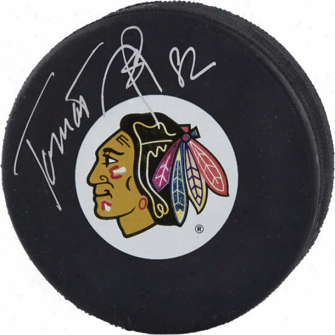 Tomas Kopecky Chicago Blackhawks Autographed Hockey Puck