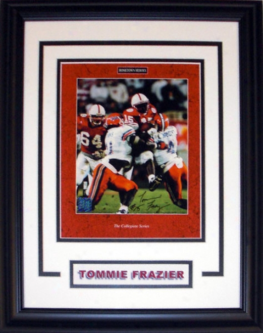 Tommie Frazier Nebraska Cornhuskers - Nationsl Champs - Framed Autographed 8x10 Photograph