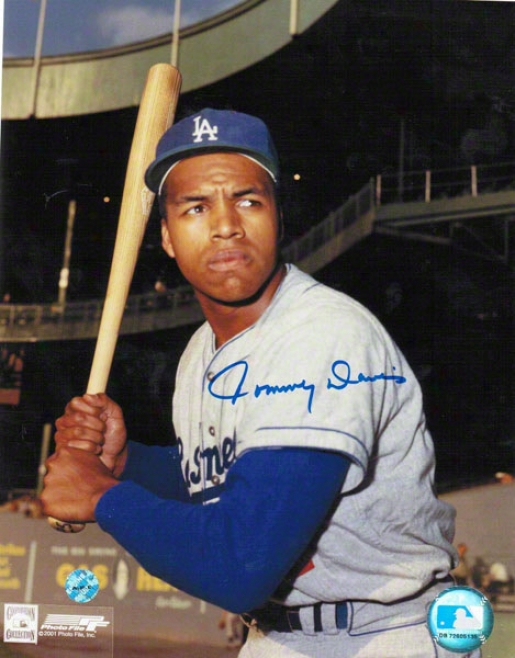 Tommy Davis Los Angeles Dodgers Autographed 8x10 Photo Batting Stance