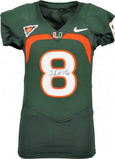 Tommy Streeter Autographed Jersey  Details: Miami Hurricanes, Game Used, Green Jersey