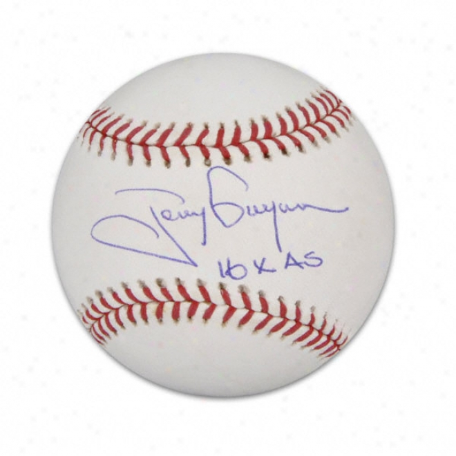 Tony Gwynn Autographed Baseball  Details: 16x All Star Inscription