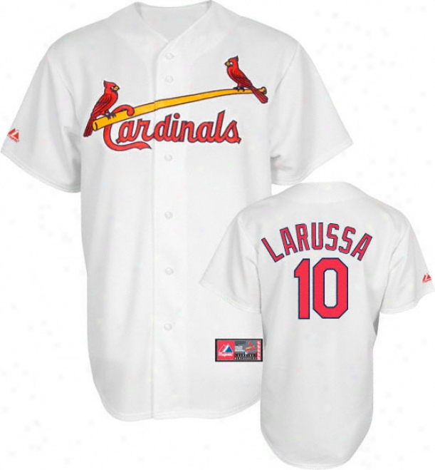 Tony La Russa Jersey: Adult Majestic Home White Replica #10 St. Louis Cardinals Jersey