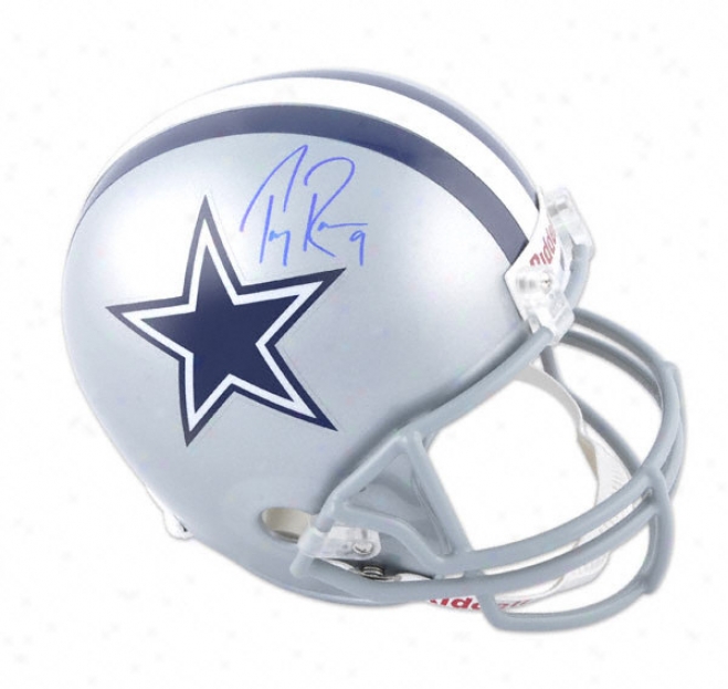 Tony Romo Autographed Helmet  Details: Dallas Cowboys, Riddell Replica Helmet