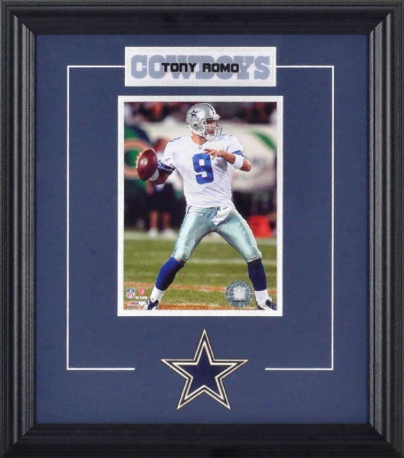 Tony Romo Ftamed 6x8 Photograph With Team Logo & Plate