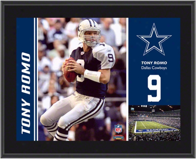 Tony Romo Plaque  Details: Dallas Cowboys, Sublimared, 10x13, Nfl Plaque