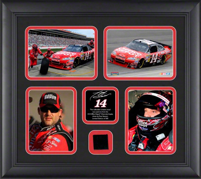 Tony Stewart Framed Photographs  Details: 4 â€␜ 4x6 Photographs, 2010 Race Used Be fatigued, Limited Edition Of 500