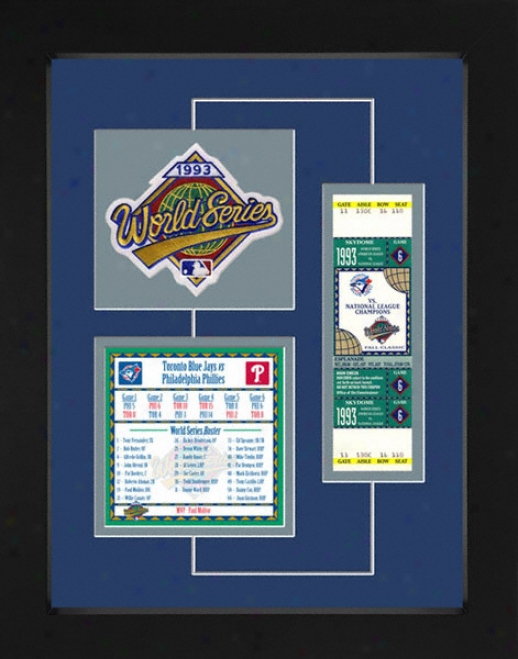 Toronto Blue Jays 1993 World Series Replica Ticket & Patch Frame