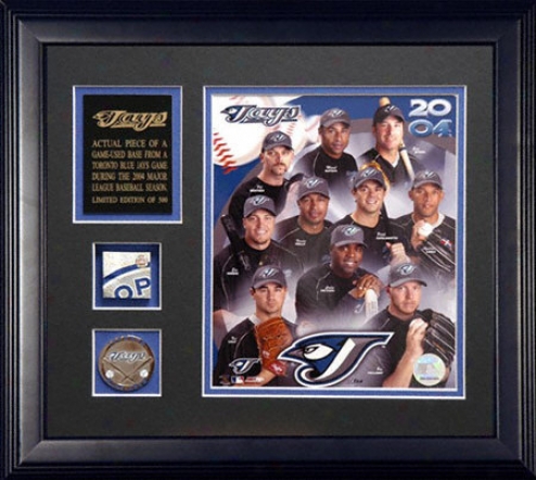 Toronto Blue Jays 2004 A Piece Of The Prepare Framed 8x10 Team Photograph With Game Used Plebeian Piece And Medallion