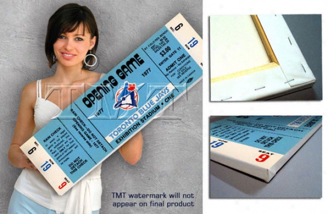 Toronto Blue Jays - Inaugural Game As Mlb Franchise April 7, 1977 - Canvas Mega Ticket