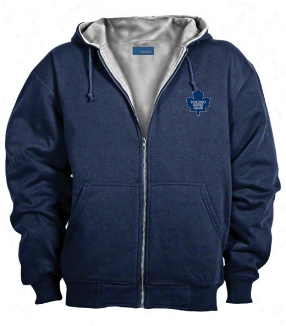 Toronto Maple Leafs Jcket: Blue Reebok Hooded Craftsman Jacket