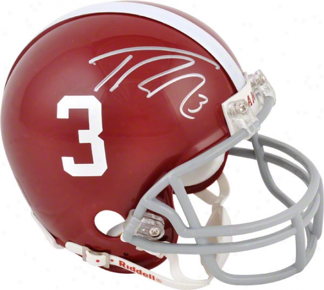 Trent Richardson Autographed Miin Helmet  Details: Alabama Crimson Tife