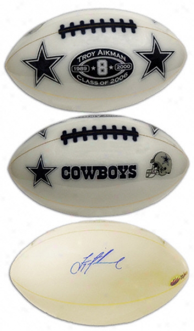 Troy Aikman Autographed Football  Particulars: Cut-stone Football