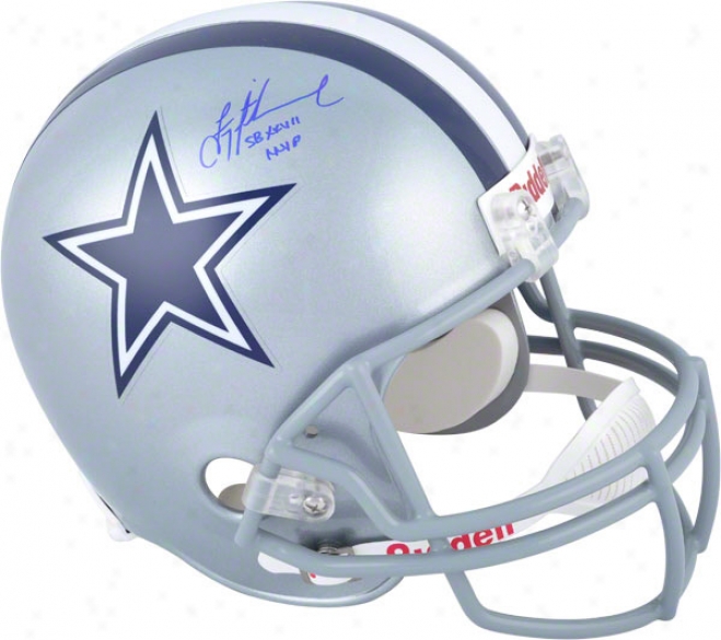 Troy Aikman Autographed Replica  Details: Dallas Cowboys, Sb Xxvii Mvp Inscription, Riddell Replica Helmet