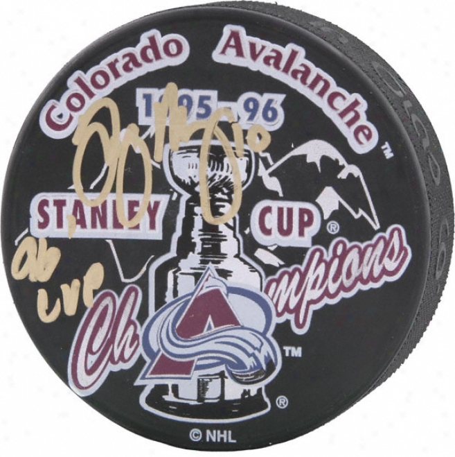 Troy Murray Autographed Puck With 96 Cup Inscription