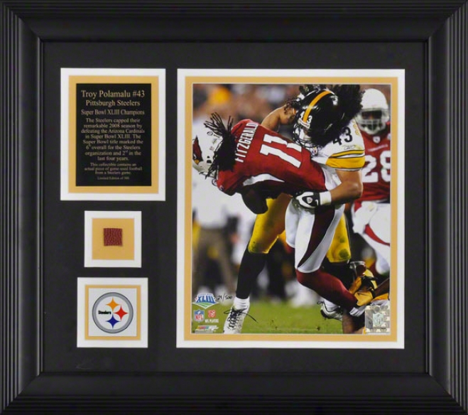 Troy Polamalu Pittsburgh Steelers - Sbxliii Action - Framed 8x10 Photograph In the opinion of Medal, Plate And Football