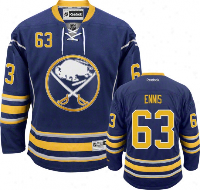 Tyler Ennis Jersey: Reebok Blue #63 Buffalo Sabres Premier Jersey