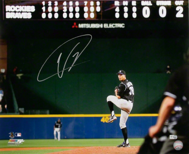 Ubaldo Jimnez Colorado Rockies Autographed 16x20 Photograph