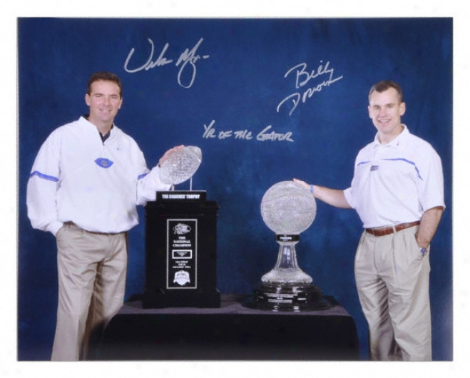 Urban Meyer And Billy Donovan Florida Gators Autographed 16x20 Phot oW/ Inscription &quotyear Of The Gator&quot